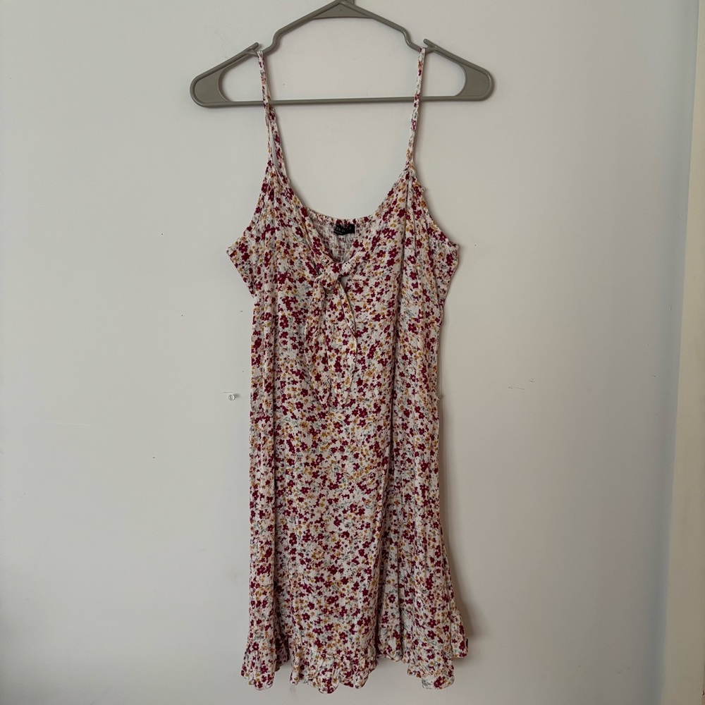 brand new! cotton on magenta, yellow & white floral tie front flowy mini dress🌸